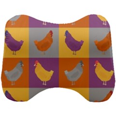 Chickens Pixel Pattern - Version 1a Head Support Cushion by wagnerps