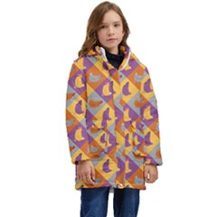 Chickens Pixel Pattern - Version 1b Kid s Hooded Longline Puffer Jacket by wagnerps