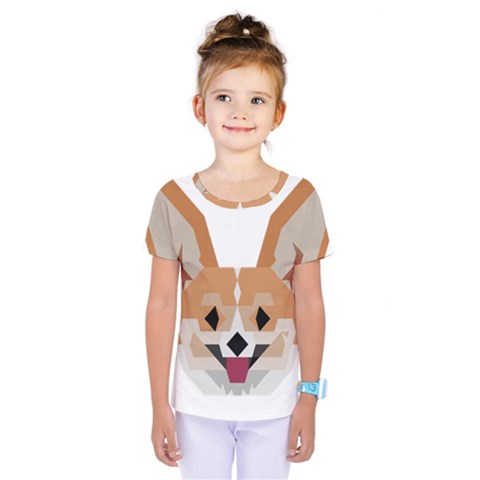 Cardigan Corgi Face Kids  One Piece Tee by wagnerps