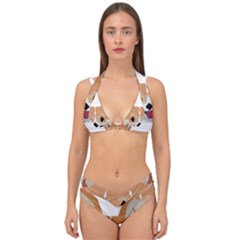 Cardigan Corgi Face Double Strap Halter Bikini Set by wagnerps