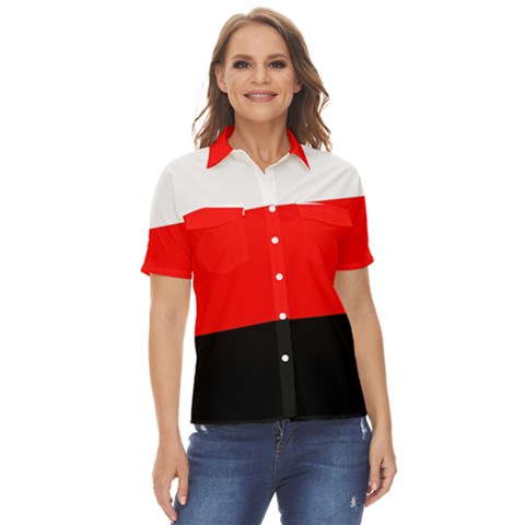 Erzya Flag Women s Short Sleeve Double Pocket Shirt by tony4urban