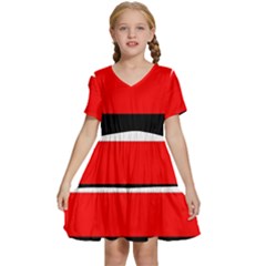 Erzya Flag Kids  Short Sleeve Tiered Mini Dress