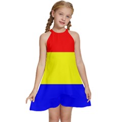 Budapest Flag Kids  Halter Collar Waist Tie Chiffon Dress by tony4urban