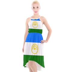 Bashkortostan Flag High-low Halter Chiffon Dress 