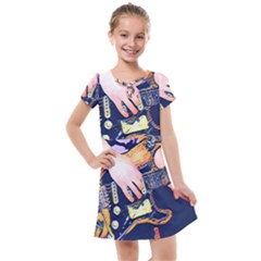 Stevie Ray Guitar  Kids  Cross Web Dress by StarvingArtisan