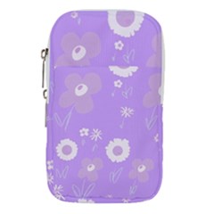 Daisy Flowers Lilac White Lavender Purple Waist Pouch (small) by Mazipoodles