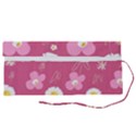 Daisy Flowers Pink White Yellow Dusty Pink Roll Up Canvas Pencil Holder (S) View2