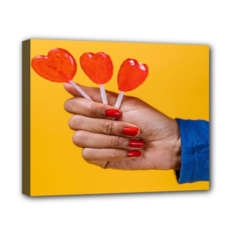 Valentine Day Lolly Candy Heart Canvas 10  X 8  (stretched) by artworkshop