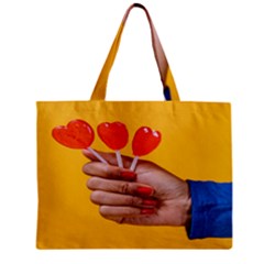 Valentine Day Lolly Candy Heart Zipper Mini Tote Bag by artworkshop