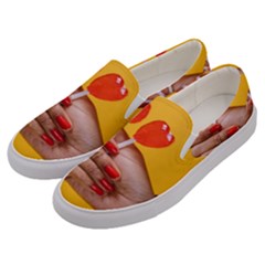 Valentine Day Lolly Candy Heart Men s Canvas Slip Ons by artworkshop