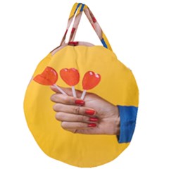 Valentine Day Lolly Candy Heart Giant Round Zipper Tote by artworkshop