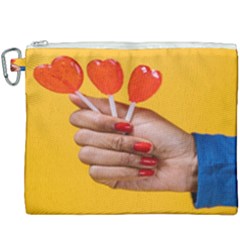 Valentine Day Lolly Candy Heart Canvas Cosmetic Bag (xxxl) by artworkshop