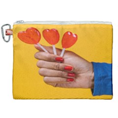 Valentine Day Lolly Candy Heart Canvas Cosmetic Bag (xxl) by artworkshop