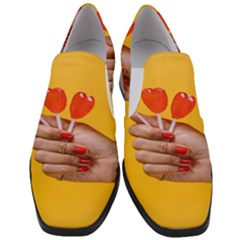 Valentine Day Lolly Candy Heart Women Slip On Heel Loafers by artworkshop