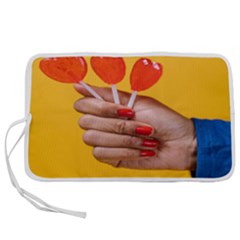 Valentine Day Lolly Candy Heart Pen Storage Case (l) by artworkshop