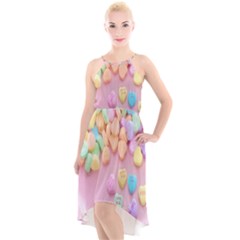 Valentine Day Heart Capsule High-low Halter Chiffon Dress  by artworkshop