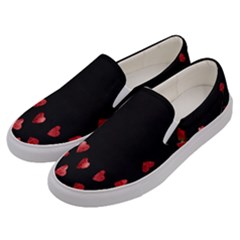 Valentine Day Heart Flower Men s Canvas Slip Ons by artworkshop