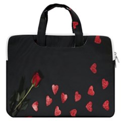 Valentine Day Heart Flower Macbook Pro 13  Double Pocket Laptop Bag by artworkshop