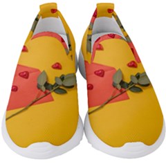 Valentine Day Heart Flower Gift Kids  Slip On Sneakers by artworkshop