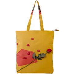 Valentine Day Heart Flower Gift Double Zip Up Tote Bag by artworkshop
