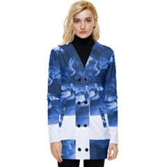 Moving Water And Ink Button Up Hooded Coat  by artworkshop