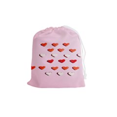 Lolly Candy  Valentine Day Drawstring Pouch (medium) by artworkshop