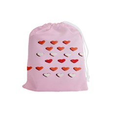 Lolly Candy  Valentine Day Drawstring Pouch (large) by artworkshop