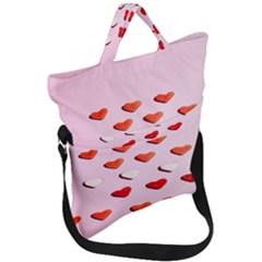 Lolly Candy  Valentine Day Fold Over Handle Tote Bag by artworkshop