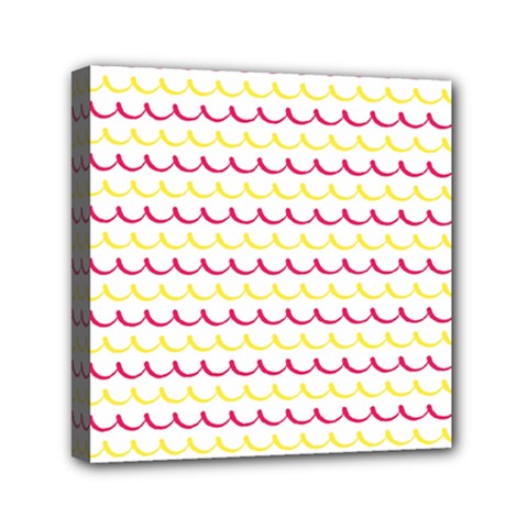 Pattern Waves Mini Canvas 6  X 6  (stretched) by artworkshop