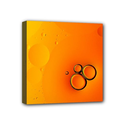 Wallpaper Liquid Bubbles Macro Orange Bright Mini Canvas 4  X 4  (stretched) by artworkshop