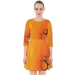 Wallpaper Liquid Bubbles Macro Orange Bright Smock Dress by artworkshop