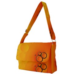 Wallpaper Liquid Bubbles Macro Orange Bright Full Print Messenger Bag (l) by artworkshop
