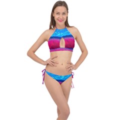 Experimental Liquids Cross Front Halter Bikini Set by artworkshop