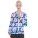 Geometric Shapes Pattern Casual Zip Up Jacket View1