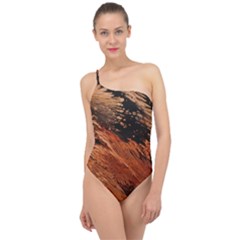 Painting Wallpaper Classic One Shoulder Swimsuit by artworkshop
