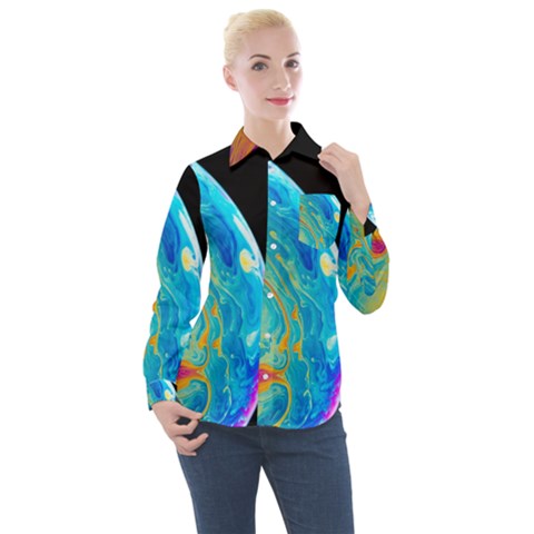 Soap Bubble Project Women s Long Sleeve Pocket Shirt by artworkshop