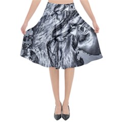 Iron Slide Flared Midi Skirt by MRNStudios