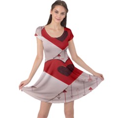 Valentine Day Heart Love Logo Cap Sleeve Dress by artworkshop