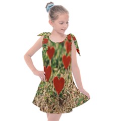 Valentine Day Heart Pattern Love Kids  Tie Up Tunic Dress by artworkshop