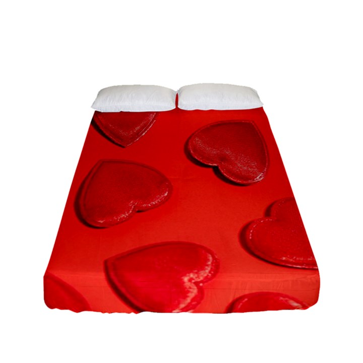Valentine Day Heart Pattern  Fitted Sheet (Full/ Double Size)
