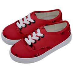 Valentine Day Logo Heart Ribbon Kids  Classic Low Top Sneakers by artworkshop