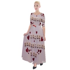 Valentine Gift Box Half Sleeves Maxi Dress