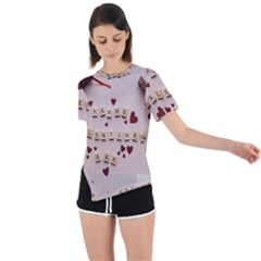 Valentine Gift Box Asymmetrical Short Sleeve Sports Tee