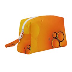Wallpaper Liquid Bubbles Macro Orange Bright Wristlet Pouch Bag (medium) by artworkshop