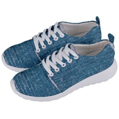 White And Blue Brick Wall Men s Lightweight Sports Shoes by artworkshop