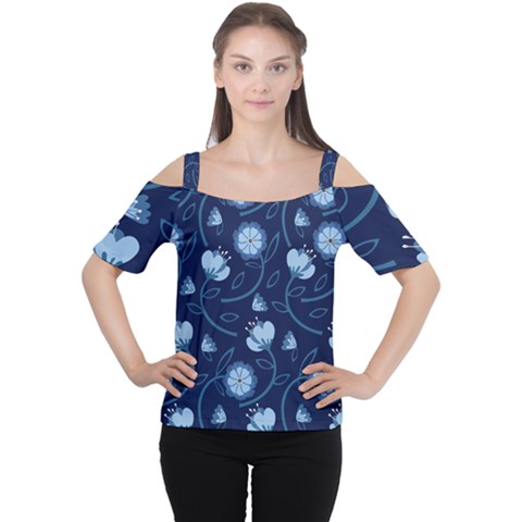 Flower Cutout Shoulder Tee by zappwaits