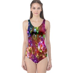 Rainbow Spectrum Bubbles One Piece Swimsuit by artworkshop