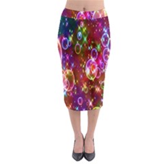 Rainbow Spectrum Bubbles Midi Pencil Skirt by artworkshop