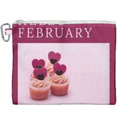Hello February Text And Cupcakes Canvas Cosmetic Bag (xxxl) by artworkshop