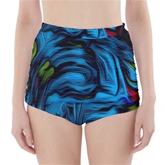 Texture Background High-waisted Bikini Bottoms